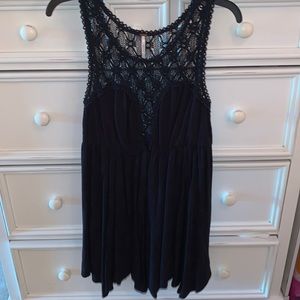 Free People black crochet sundress